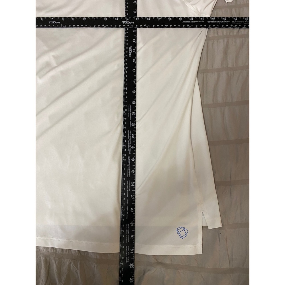 Draddy Sport Polo Shirt Athletic‎ Golf Performance Logo USA Made White L - Picture 6 of 8